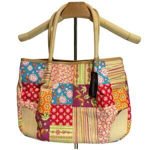 NWT Tianni Colorful Faux Quilted Cotton Canvas Hand/Shoulder Bag